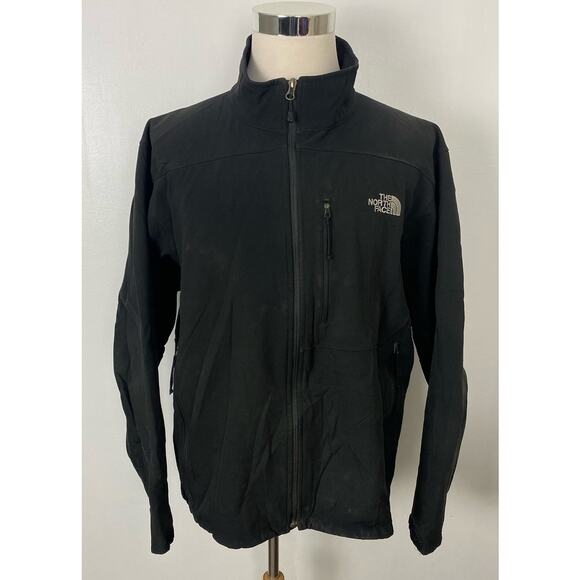 Men The North Face black softshell zip-up performance jacket coat, XL - Picture 1 of 5